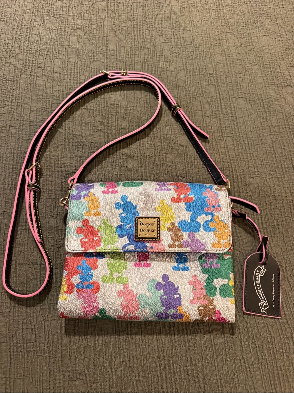 Disney Dooney & Bourke 10th Anniversary Wonder Mickey Fold Over Crossbody Bag